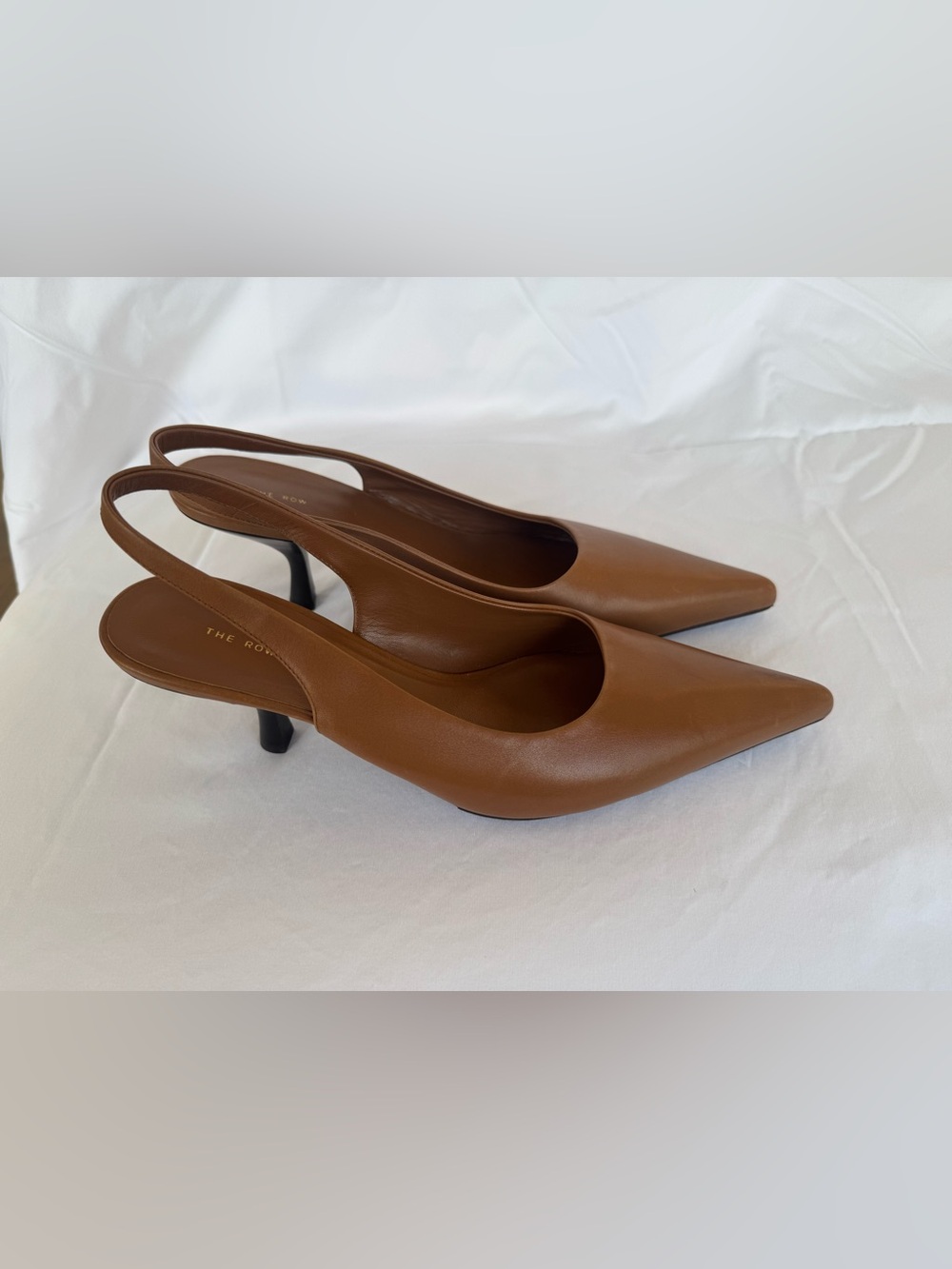 The Row Brown Pointed-Toe Slingback Heels - Picture 2 of 14